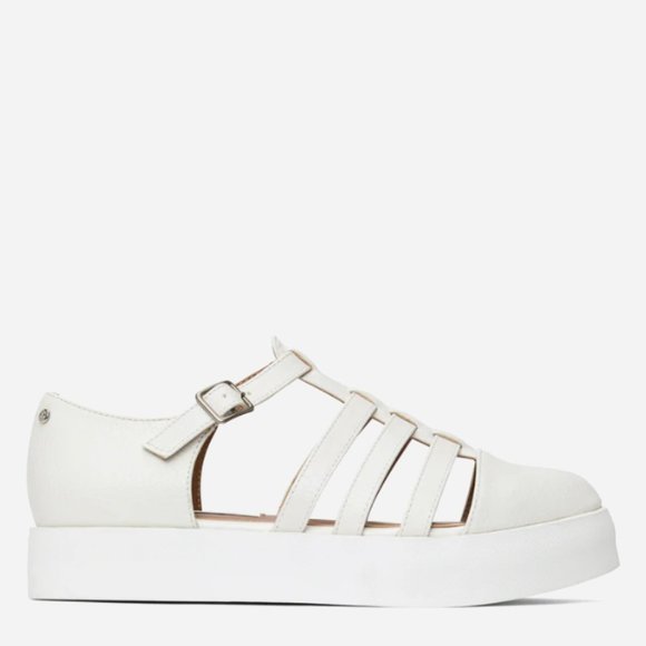 Matt & Nat Shoes - Women's White Strap Fisherman Platform Shoe